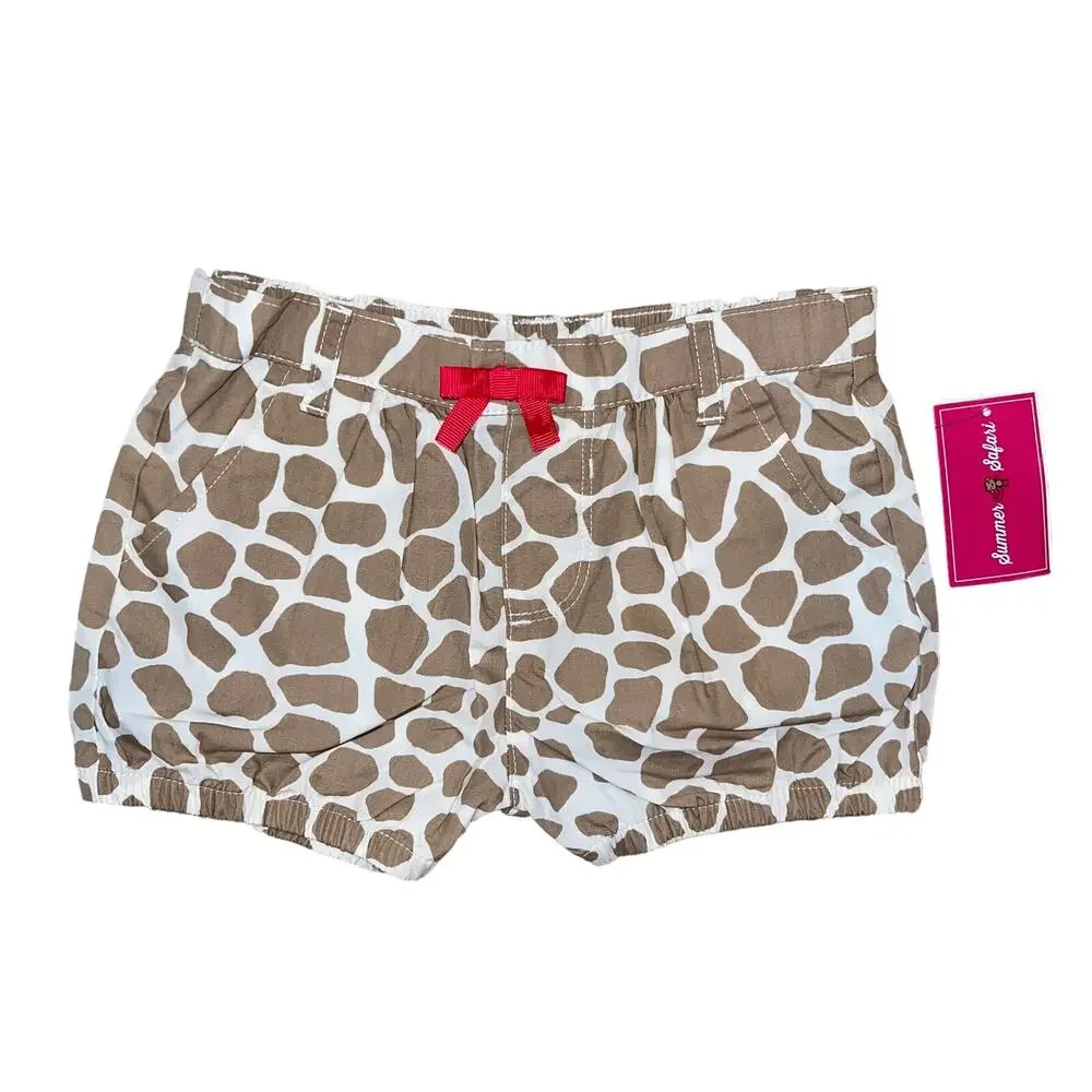 NWT Gymboree Girls Applique Giraffe Tassel Top & Bubble Shorts - SIZE 12-18M